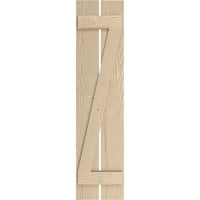 Ekena Millwork 1 2 W 88 ​​ H Rustic Two Board Spaced Board-N-Batten Sandblasted Fau Wood Slutters W Z-Board, подготвен тен