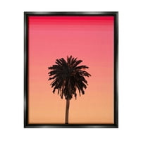 Ступелална индустрија живописна црвена небо палма силуета крајбрежна слика црна пловила врамена уметничка печатена wallидна уметност