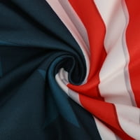Фарти Денот На Независноста На Жените Сарафан Американски Знаме Печатење Туника Одговара Мини Фустан Половината Вратоврска Џебови Краток Ракав Екипажот Вратот Ф?