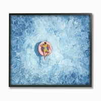 Базенот „Ступел индустрии“ лебди сина црвена акварел сликарска врамена wallидна уметност од Грејс Поп
