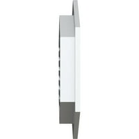 Ekena Millwork 24 W 32 H вертикално врв на вложување на вметнување: Функционален, PVC Gable Vent W 1 4 рамка за рамна трим