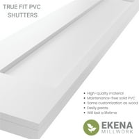 Ekena Millwork 12 W 52 H TRUE FIT PVC San Antonio Mission Style Fixed Mount Sulters, Hailstorm Grey