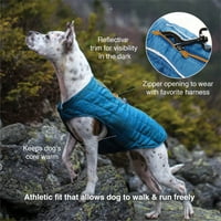 Курго мансарда јакна за кучиња, реверзибилен зимски палто за кучиња, рефлексивно, абење со прицврстување, отпорна на вода, за мали средни големи миленичиња