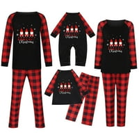 Подарок за татко Мајка Детска Божиќна семејна семејство Појавување на пижами Поставете возрасни деца Бебе елени печатени врвови+карирани