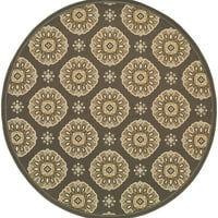 Аргелија цветен килим на отворено, сиво злато 2, 8 '8'
