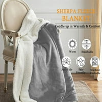 Sherpa Fleece Clain Black Twin Size Grey Reversible Plush Foltte Flakte Flucky Soft Bed