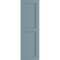 Ekena Millwork 12 W 67 H TRUE FIT PVC Два еднакви рамни панели ролетни, мирно сино