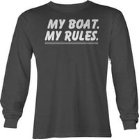 Мојот брод моите правила ми ја плоштат маичка за пловење со вода за мажи мала сива боја