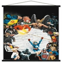 Стрипови-Здружението На Правдата На Америка-Табела Средба Ѕид Постер Со Дрвена Магнетна Рамка, 22.375 34