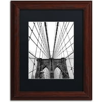 Трговска марка ликовна уметност Бруклин мост 3 платно уметност од Кејтис, црна мат, дрвена рамка