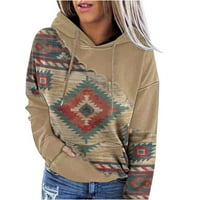 Фанксирање на дозвола се занимава со етнички графички дуксери жени гроздобер западни кошули худи пуловер за џемпери за џемпери