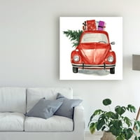 Трговска марка ликовна уметност „Божиќни автомобили I“ платно уметност од ennенифер Пакстон Паркер