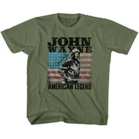 Americanон Вејн Мали момчиња американска легенда маица воена зелена боја