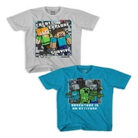 Графички маици со момчиња од Minecraft, големини 4-18