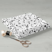Изданијата за ткаенини го создаваат 18 x21 памучни музички белешки Прецизно шиење и занаетчиска ткаенина, бело парче