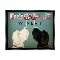Sumn Industries Antique Winery Dogs Sign Graphic Art Jet Black Flooting Framed Canvas Print Wallидна уметност, Дизајн од Рајан