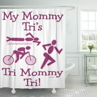 Мајки Смешно Мајка Ми Трис Пливање Велосипед Работи Против Бања Декор Бања Туш Завеса