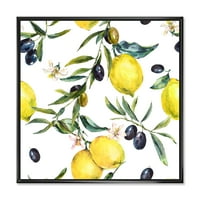 ДИЗАЈНАРТ „Маслиново и лимон гранки II“ Тропски врамен платно wallиден печатење