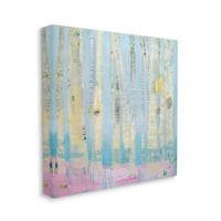 СТУПЕЛ ИНДУСТРИИ Апстрактна мека бреза дрвја розова сина пејзаж сликарство платно wallидна уметност дизајн од Кели Деј, 17 17